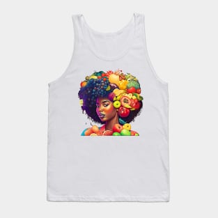 Fruitful Black Woman Healthy Food African American Women Tank Top